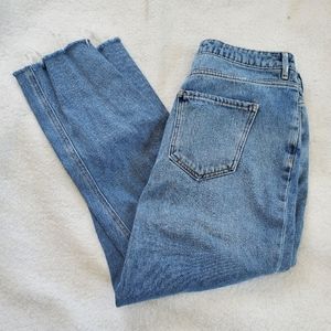 New Look Tori Distressed Cropped Mom Jeans, Sz 10